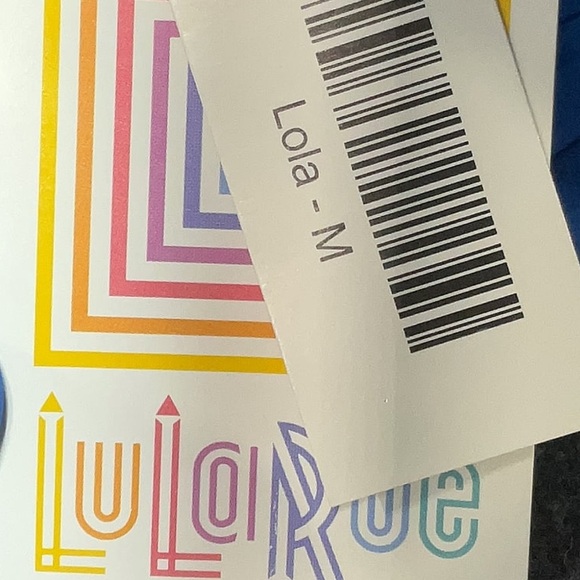 LuLaRoe Blue Gold Metallic Elegant Collection Midi A-Line LoLa Skirt Size M NWT - Picture 6 of 8